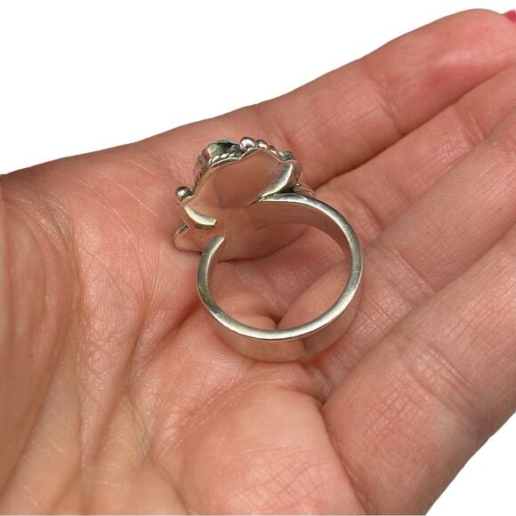 Purple Copper Turquoise Ring Solid 925 Sterling Silver Adjustable 6.5 7 7.5 8 - Picture 9 of 11